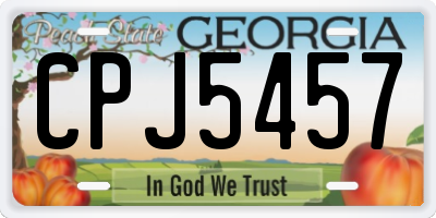 GA license plate CPJ5457