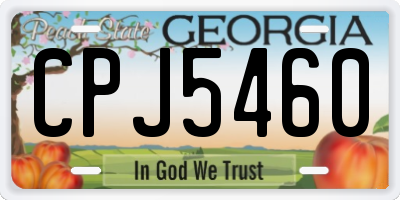 GA license plate CPJ5460