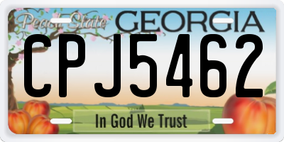 GA license plate CPJ5462