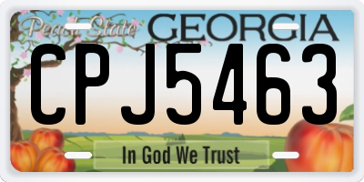 GA license plate CPJ5463