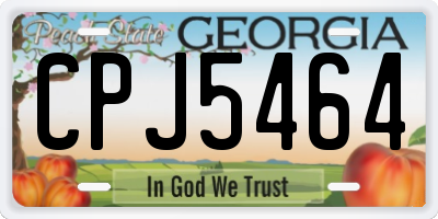 GA license plate CPJ5464