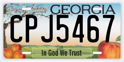 GA license plate CPJ5467
