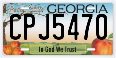 GA license plate CPJ5470