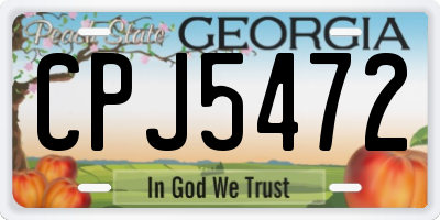 GA license plate CPJ5472