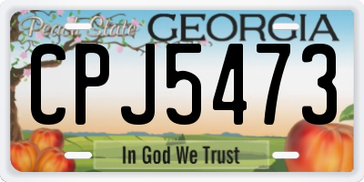 GA license plate CPJ5473