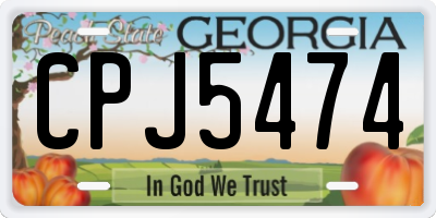 GA license plate CPJ5474
