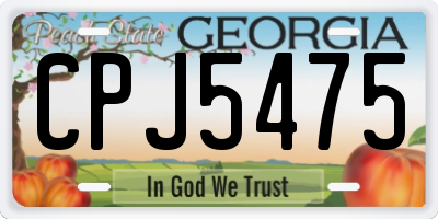 GA license plate CPJ5475