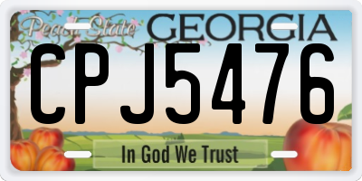 GA license plate CPJ5476