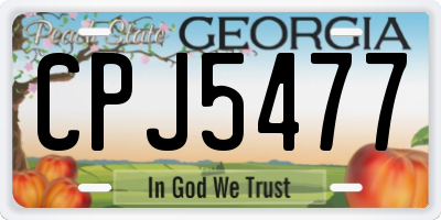 GA license plate CPJ5477