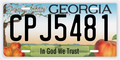 GA license plate CPJ5481