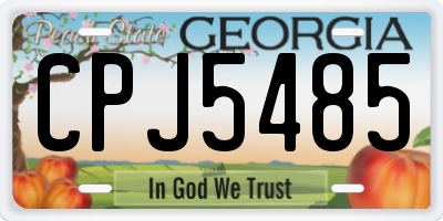 GA license plate CPJ5485