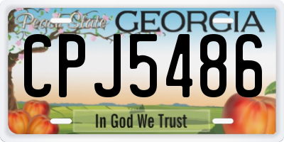 GA license plate CPJ5486