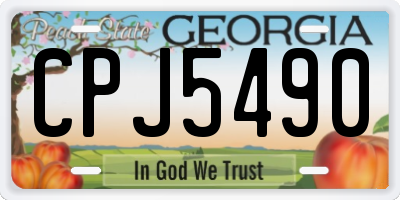 GA license plate CPJ5490