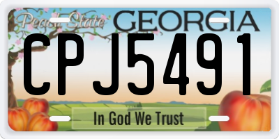 GA license plate CPJ5491
