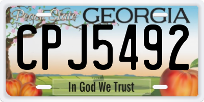 GA license plate CPJ5492