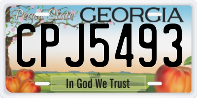 GA license plate CPJ5493