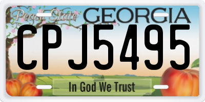 GA license plate CPJ5495