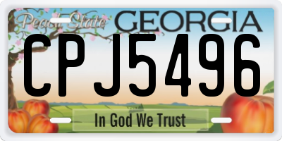 GA license plate CPJ5496