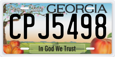 GA license plate CPJ5498
