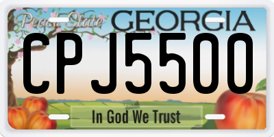 GA license plate CPJ5500