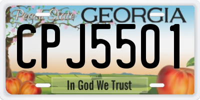 GA license plate CPJ5501