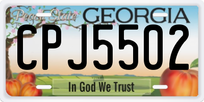 GA license plate CPJ5502