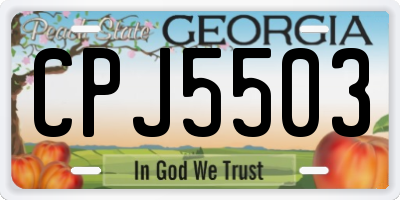 GA license plate CPJ5503