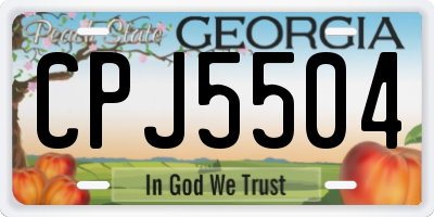 GA license plate CPJ5504