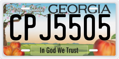 GA license plate CPJ5505