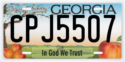 GA license plate CPJ5507