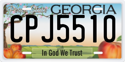 GA license plate CPJ5510