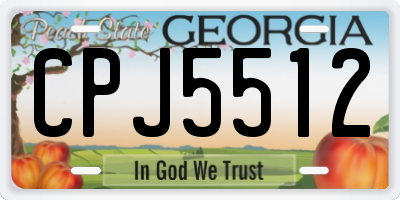 GA license plate CPJ5512