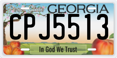 GA license plate CPJ5513