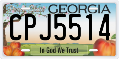 GA license plate CPJ5514