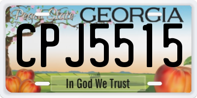 GA license plate CPJ5515