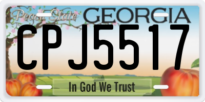 GA license plate CPJ5517