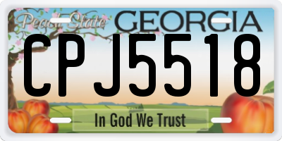 GA license plate CPJ5518