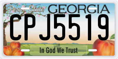 GA license plate CPJ5519