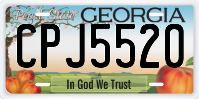 GA license plate CPJ5520