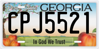 GA license plate CPJ5521