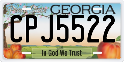 GA license plate CPJ5522