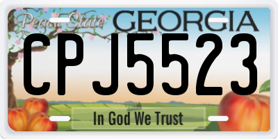 GA license plate CPJ5523