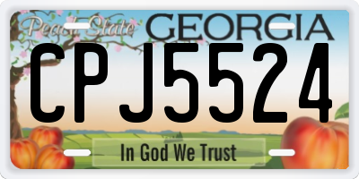 GA license plate CPJ5524