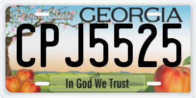 GA license plate CPJ5525