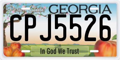 GA license plate CPJ5526