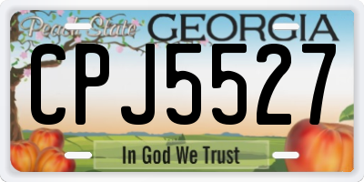 GA license plate CPJ5527