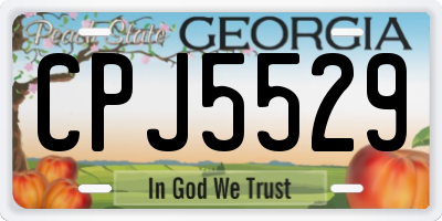 GA license plate CPJ5529
