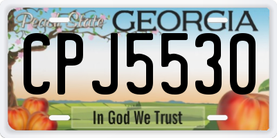 GA license plate CPJ5530