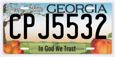 GA license plate CPJ5532