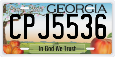 GA license plate CPJ5536